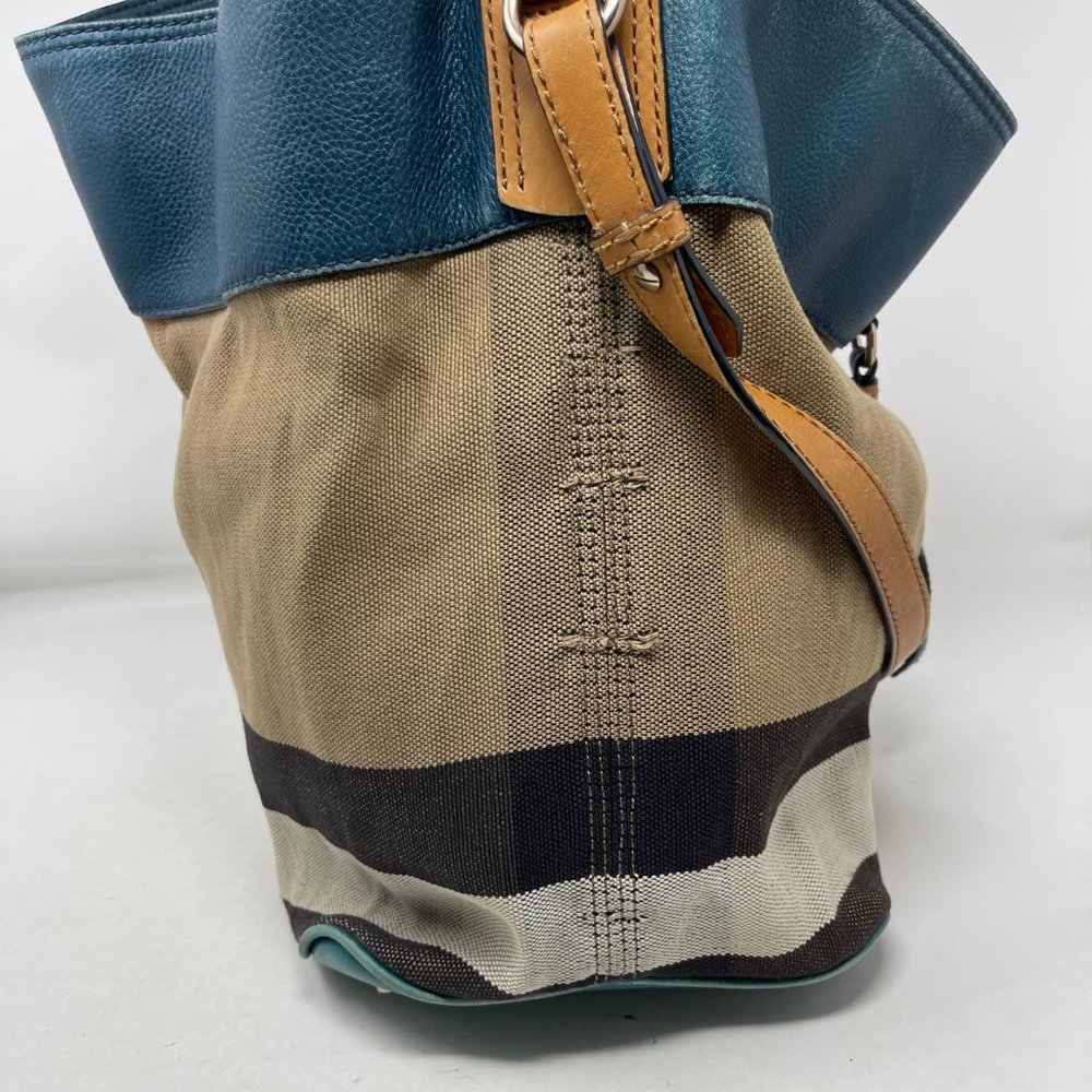 BURBERRY Ashby Canvas Tassel Bucket Bag - Picture 2 of 10